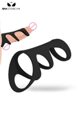 SMT3246 - Vòng đeo gốc dương vật silicon có 3 tầng dài 95mm