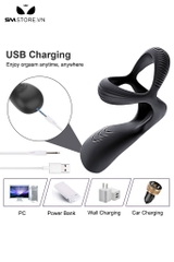 SMT3252 - Vòng rung dương vật silicon có 10 chế độ sạc điện dài 8cm