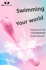 SMT3259 - Máy rung silicon tai mèo có 8 chế độ sạc điện chống nước