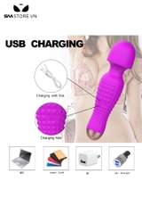 SMT3276 - Chày rung tình yêu silicon có gai thân và 12 tần số dài 185mm