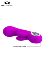 SMT3335 - Máy rung đầu dương vật tai thỏ silicon Pretty Love dài 154mm