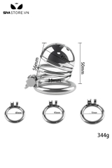 SMT3361 - Khóa dương vật inox không gỉ hình lò xo dài 5cm có 3 size