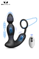 SMT3413 - Vòng rung dương vật kèm máy rung thụt đầu quả dâu dài 14.8cm