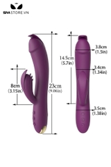 SMT3416 - Máy rung 2 đầu có lưỡi liếm sạc điện và 10 chế độ dài 23cm