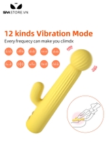 SMT3427 - Chày rung tình yêu vân ngang có nhánh và 12 tần số dài 17cm