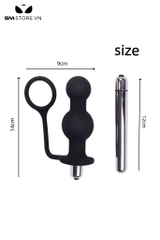 SMT3433 - Anal bead silicon mix vòng đeo dương vật dài 14cm