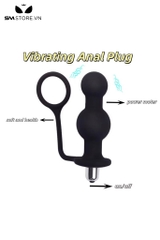 SMT3433 - Anal bead silicon mix vòng đeo dương vật dài 14cm