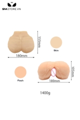 SMT3453 - Âm đạo giả mông silicon với quần jean lọt khe dài 18cm