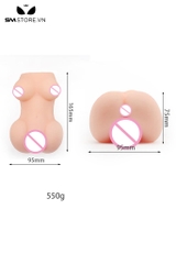 SMT3457 - Búp bê tình dục mini silicon mềm dài 165mm có bi rãnh trong