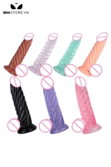 SMT3464 - Dương vật giả hít tường thiết kế hình xoắn ốc dài 20cm