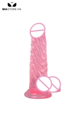 SMT3464 - Dương vật giả hít tường thiết kế hình xoắn ốc dài 20cm