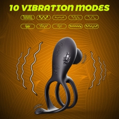 SMT3495 - Vòng rung đôi đeo dương vật kích thích 3 điểm dài 11cm