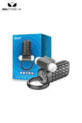 SMT3543 - Vòng đeo dương vật silicon có gai và rung kéo dài thời gian
