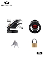 SMT3586 - Khóa cu nhựa hình da con cá sấu có lỗ thoáng dài 9cm
