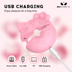 SMT3605 - Kẹp núm vú rung hình mèo Hello Kitty có 9 chế độ dài 7cm