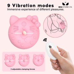 SMT3605 - Kẹp núm vú rung hình mèo Hello Kitty có 9 chế độ dài 7cm