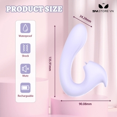 SMT3611 - Máy rung 2 đầu silicon có lưỡi liếm sạc điện điều khiển xa