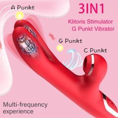 SMT3617 - Máy rung 2 đầu cùng phía mix nhánh hút âm đạo dài 248mm