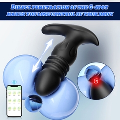 SMT3619 - Máy rung hậu môn silicon có 9 tần số sạc điện dài 14cm