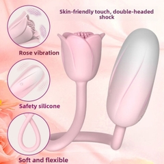 SMT3633 - Máy rung 2 đầu hình bông hoa có 10 tần số sạc điện dài 11cm