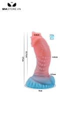 SMT3650 - Dương vật giả có gai đế dính tường và bìu silicon dài 17cm