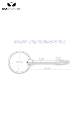 SMT3576 - Sounding niệu đạo inox thẳng có quai đeo dài 65mm