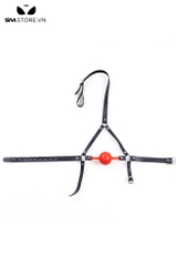 SMT3686 - Ball gag silicon bóng trơn có đai qua đầu điều chỉnh kích cỡ