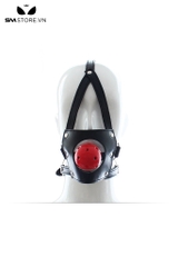 SMT3687 - Đồ chơi bịt miệng mặt nạ ball gag silicon rỗng qua đầu