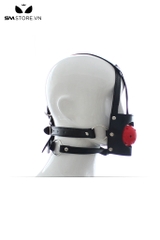 SMT3687 - Đồ chơi bịt miệng mặt nạ ball gag silicon rỗng qua đầu