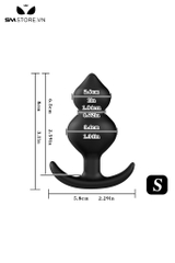 SMT3713 - Anal bead 2 tầng silicon mềm có đế cong dài 8, 9.5 và 10cm