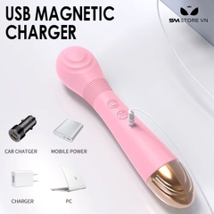 SMT3744 - Máy rung 2 đầu với đầu chày và lưỡi liếm silicon dài 22cm