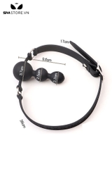SMT3755 - Ball gag 3 tầng dài 9,6cm có quai đeo silicon mềm co giãn