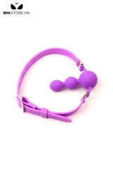 SMT3755 - Ball gag 3 tầng dài 9,6cm có quai đeo silicon mềm co giãn