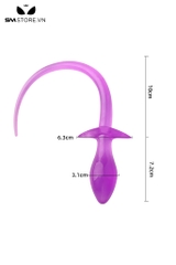 SMT3759 - Anal play đuôi heo trong suốt dài 17.2cm chất liệu silicon