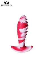 SMT3760 - Butt plug phối màu đen trắng có đế cong và gai nổi 2 size