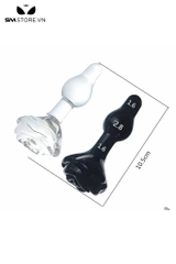 SMT3765 - Đồ chơi hậu môn với đế bông hoa thủy tinh dài 10.5cm