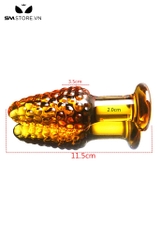SMT3766 - Butt plug thủy tinh có bi nổi trong suốt dài 10.5 và 11.5cm