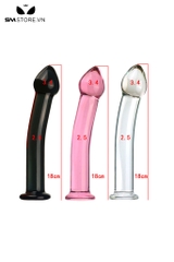 SMT3768 - Đồ chơi hậu môn chất liệu thủy tinh trơn đầu nhọn dài 18cm