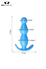 SMT3773 -  Anal bead có bi nổi thiết kế 3 tầng hạt với phần đế cong
