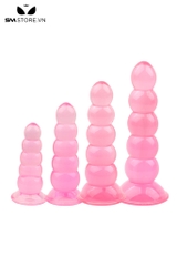 SMT3774 - Anal bead 5 tầng bi tròn đế dính tường silicon co giãn