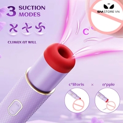 SMT3784 - Máy rung hút âm đạo ngụy trang hình thỏi son dài 17cm