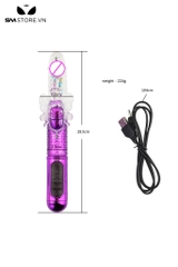 SMT3785 -  Máy rung đầu dương vật nhánh con bướm sạc điện dài 28.5cm