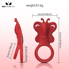 SMT3795 - Vòng đeo gốc dương vật ngụy trang hình con bướm dài 12.5cm