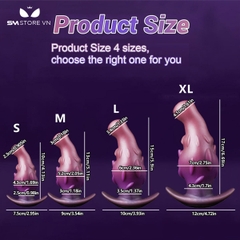 SMT3816 - Đồ chơi hậu môn anal huge có gai mềm đế cong và 4 size