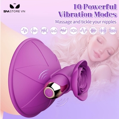 SMT3825 - Máy rung núm vú hình bông hoa có gai mềm và 10 tần số