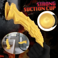 SMT3843 - Dương vật giả ngụy trang con rồng vàng đế dính tường dài 21cm