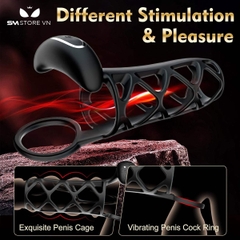 SMT3879 - Vòng rung đeo gốc dương vật chống xuất tinh sớm dài 17cm
