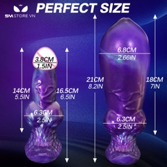 SMT3908 - Dương vật giả bắn tinh silicon mềm với đế cong dài 16.5cm