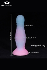 SMT3964 - Dương vật giả phát quang có bi nổi đế dính tường dài 12.5cm