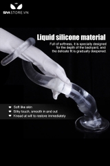 SMT4001 - Long anal silicon có vạch chia trong suốt đế hít tường và 3 size
